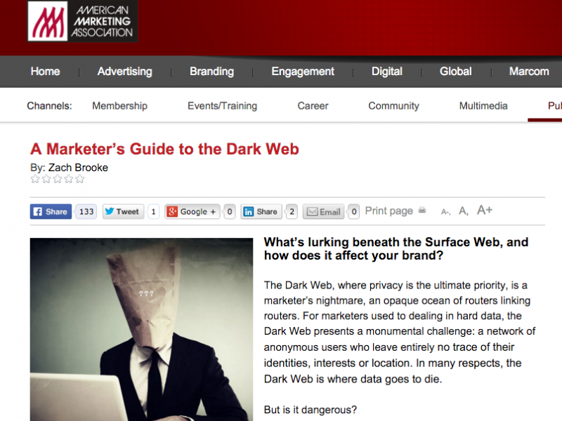 AMA Marketing Insights: A Marketer's guide to the dark web 2016