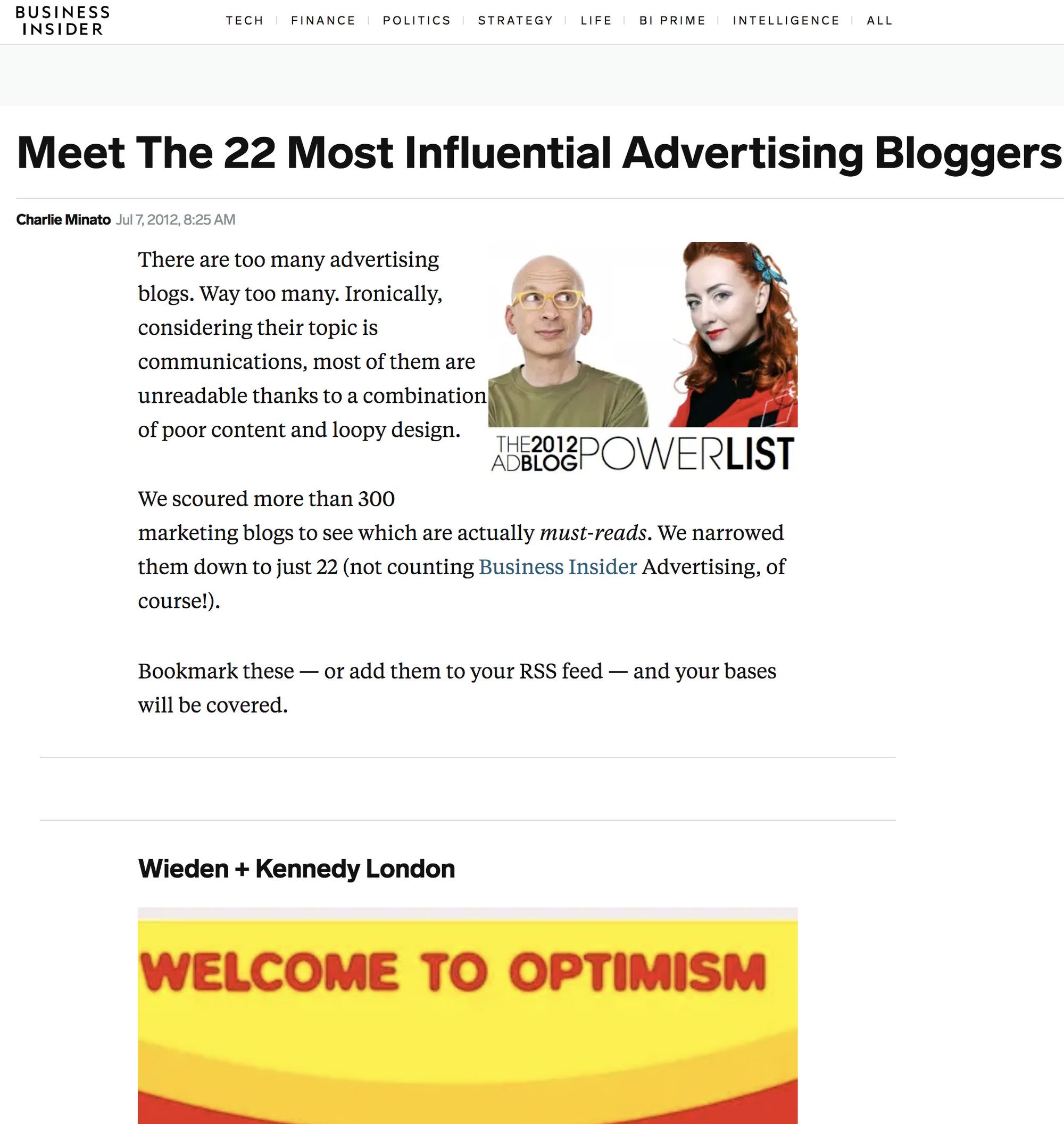 Meet The 22 Most Influential Advertising Bloggers