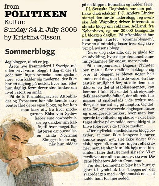 Politiken Nyheder Denmark July 2005
