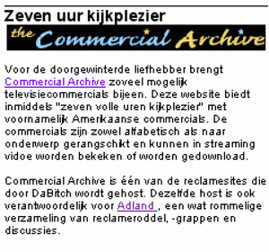 Adformatie (The Netherlands) "Seven hours of viewing pleasure"