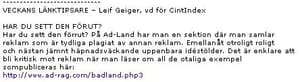 CINT newsletter talks about Adland's Badland