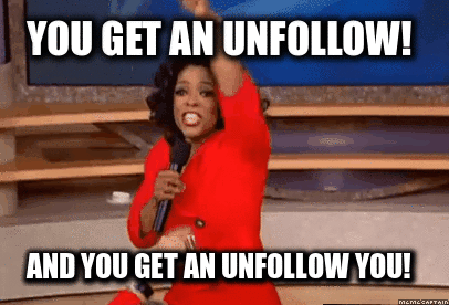Cleaning Twitter by unfollowing, to reset your follows/following flow.